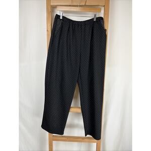 NWT Sydney PSP110 Black White Polka Dots Wide Leg Pants XL #0748 USA